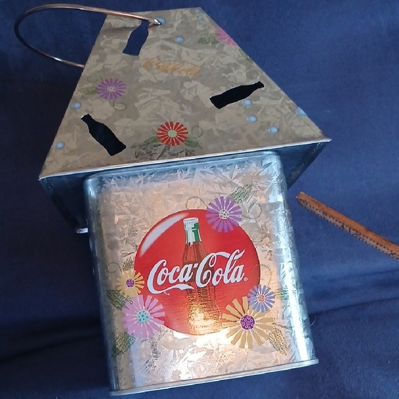 Coca-Cola Silver and Red Metal Birdhouse - Picture 4 of 7